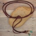 Leather Turquoise Wrap Choker