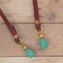 Leather Turquoise Wrap Choker