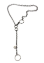 long chunky silver chain necklace on white
