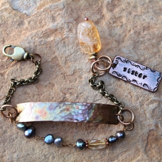 Sister Bracelet- Copper & Gemstones