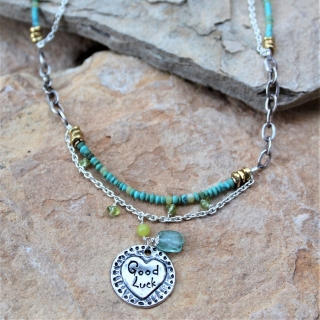 Good Luck Necklace- Sterling Silver & Gemstones