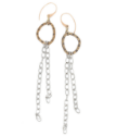 long chain earrings on white 
