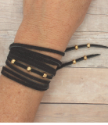 black wrap bracelet on wrist