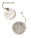 sterling hammered round dis earrings on whiye
