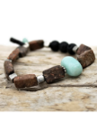 womens brown and blue gemstone aromatherapty bracelet