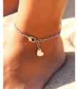 barefoot with silver heart anklet