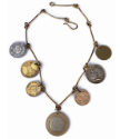 big coin statement necklace on white