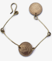 Simple brass coin bracelet with dangle coin