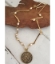 1941 Iceland coin necklace with pearls on wood