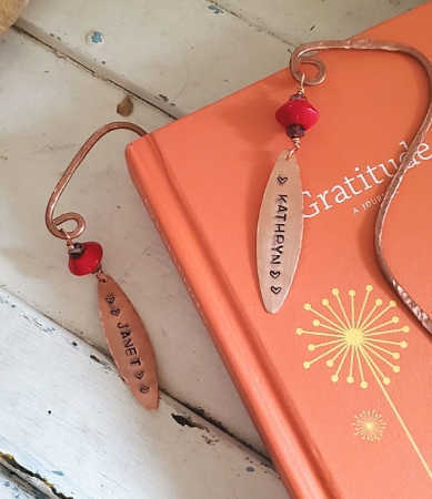 Personalized name tag copper bookmarks