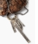 silver Word tag memorial charm necklace on wood