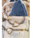 artisan heart bracelets and jewelry pouches with denim