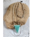 amazonite pendant silver framed necklace full view