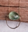 Tumbled green fluorite gold framed necklace close up