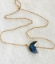 blue labradorite moon gold chain necklace on white