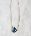 handcrafted blue labradorite moon gold chain necklace on white