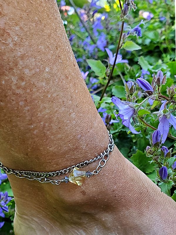 barefoot in flowers with anklets