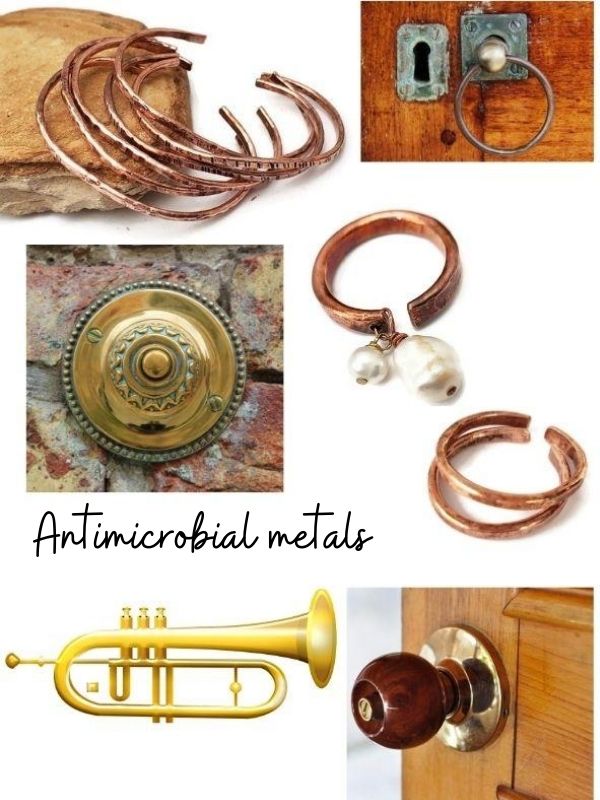 variety of antimicrobial  metal objects & jewelry