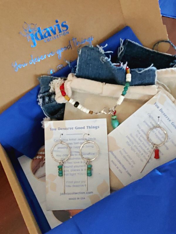 packaged jewelry in branded box